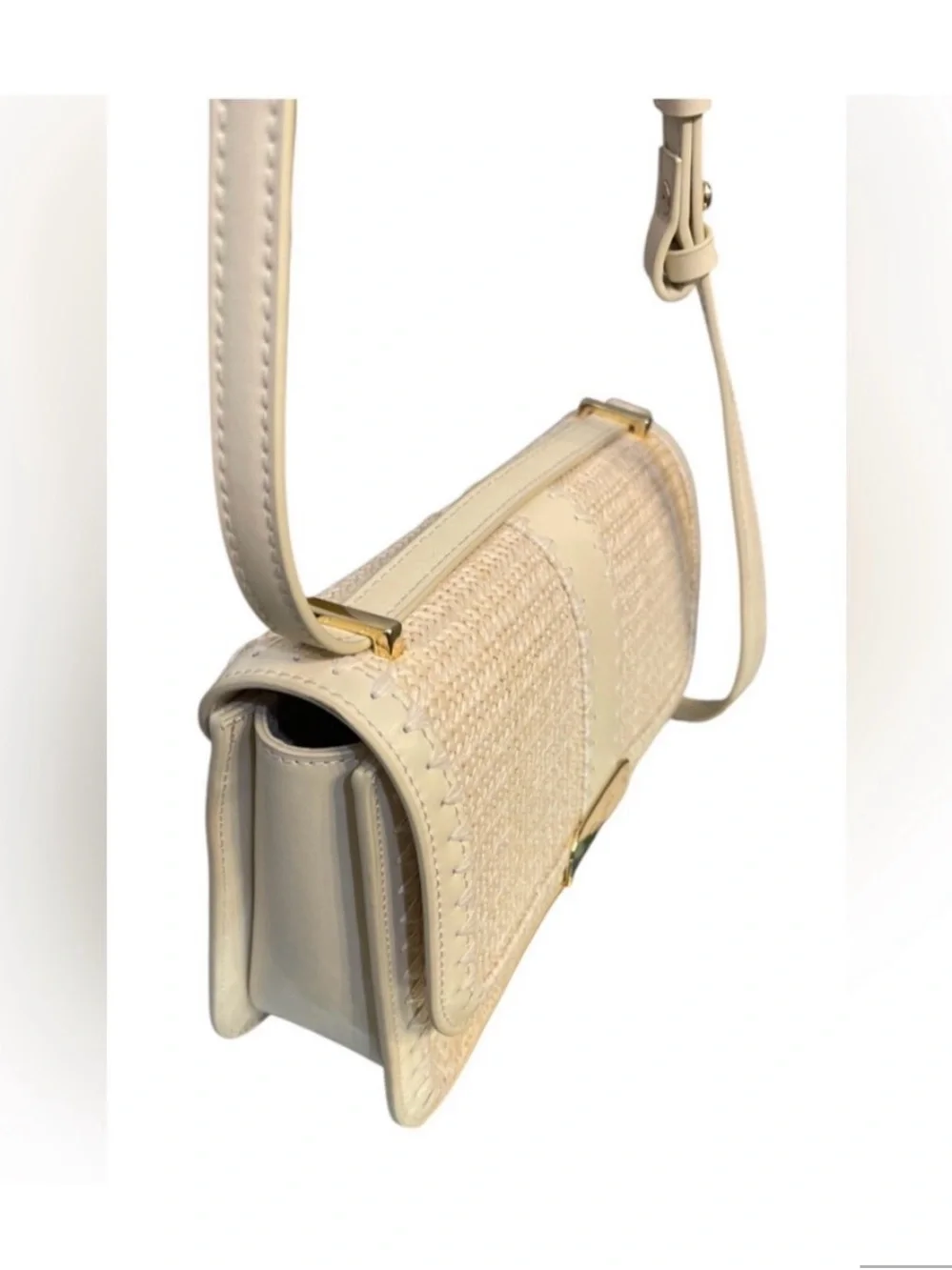 Ted Baker Pale Yellow Woven Crossbody Bag